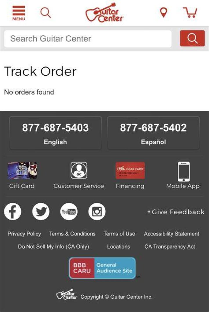 How to cancel guitar center order