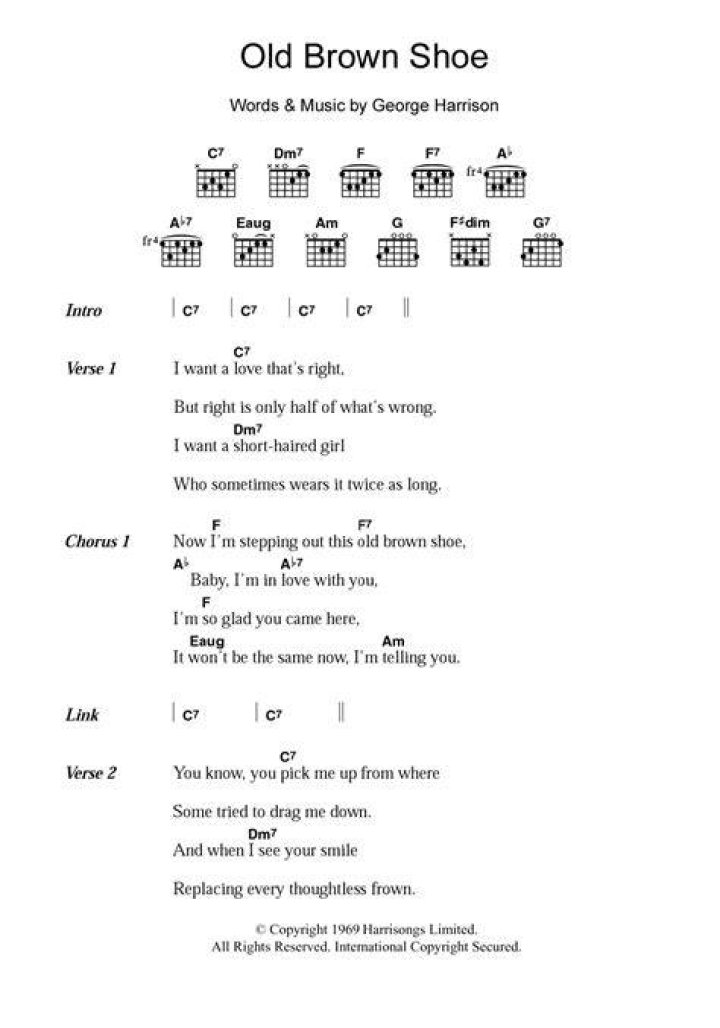 The Beatles’s
Old Brown Shoe Lyrics